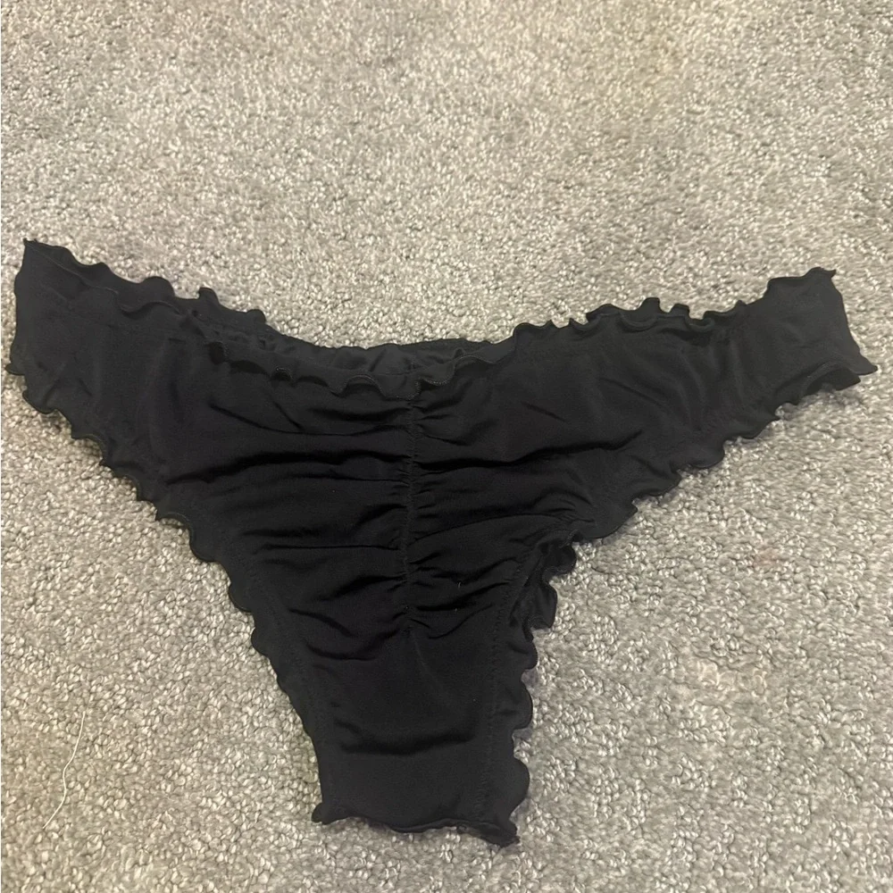 Black Ruffled Swim Bottom - Picture 2 of 3